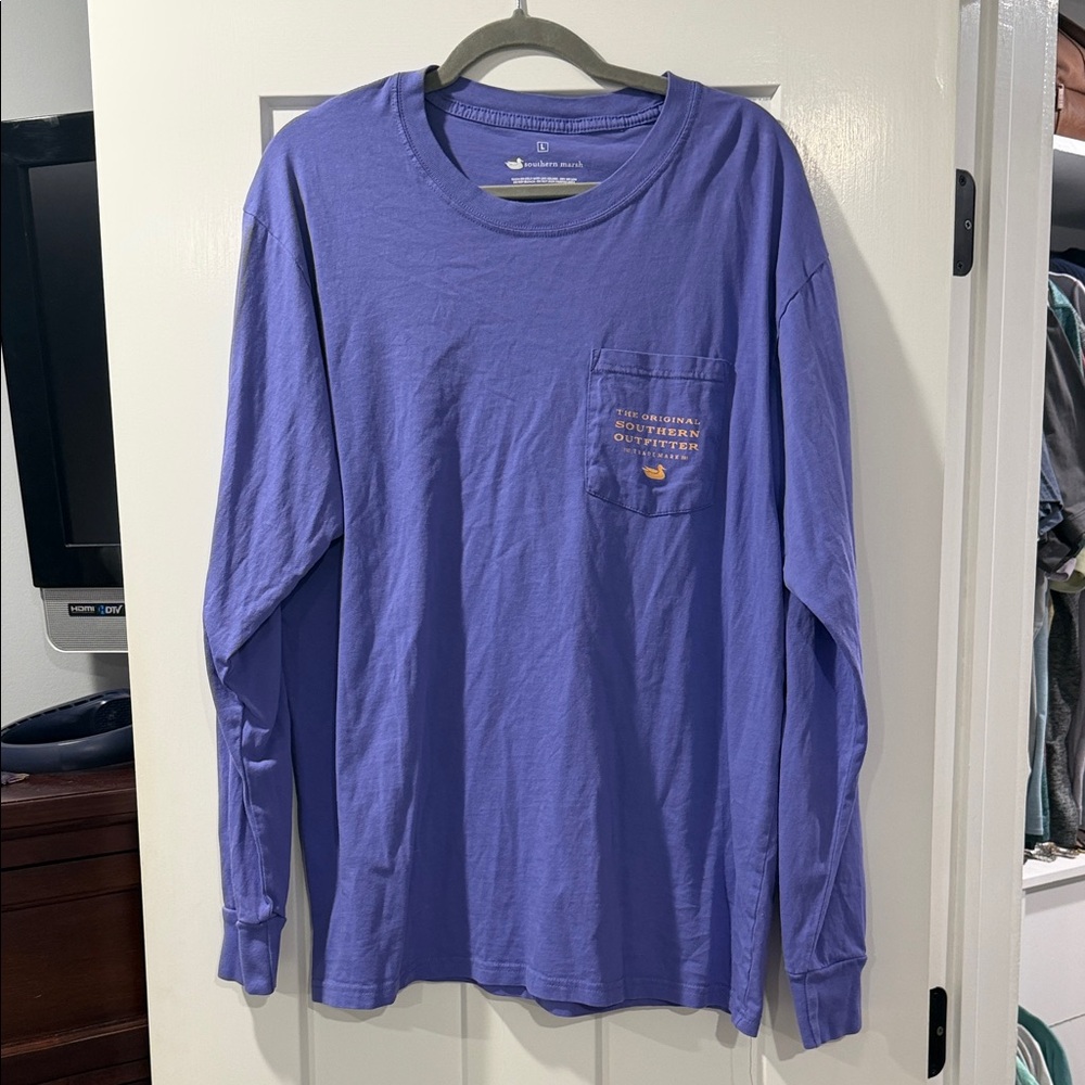 Southern Marsh Long-Sleeve Pocket Tee — Lavender Purple